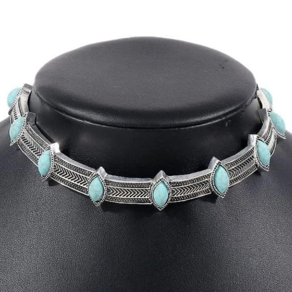 Western Choker Necklaces for Vintage Western Turquoise Choker Necklace Bohemi